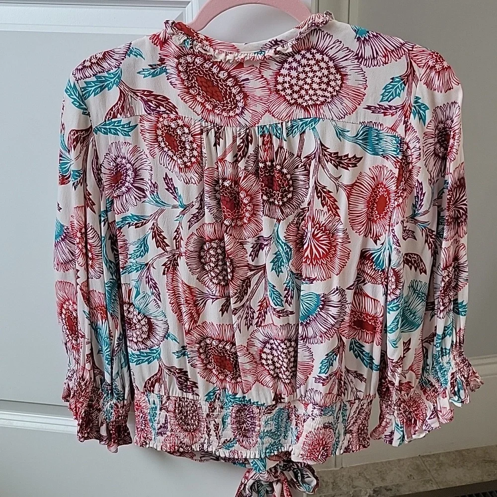 Anthropologie Tugboat Tie Waist Top